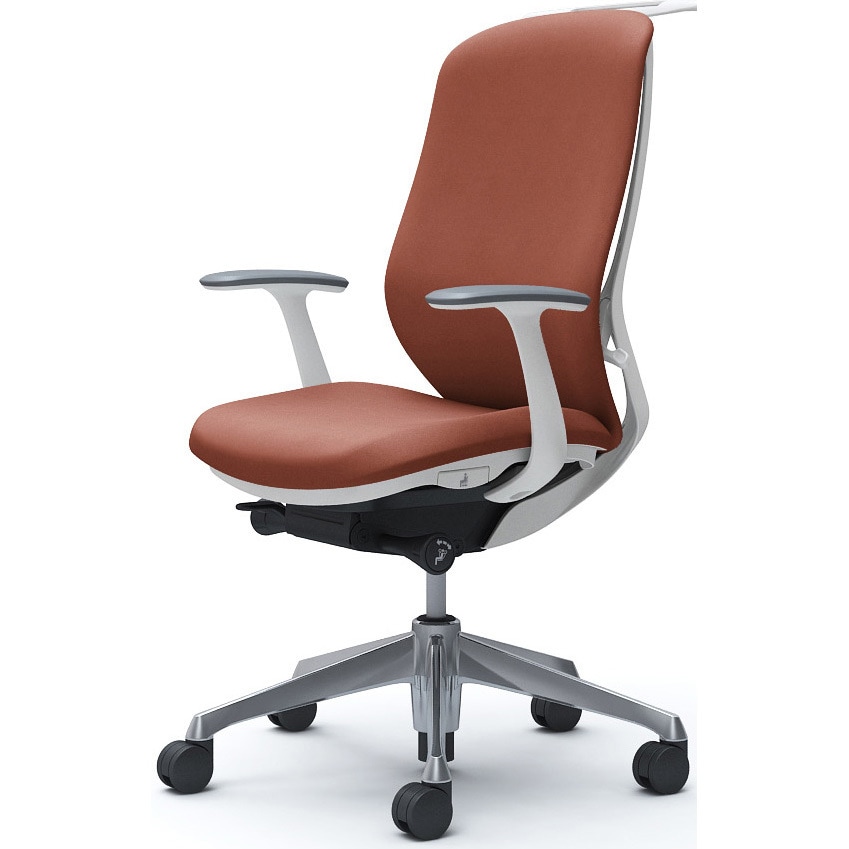C648BW FXW6 シルフィー 固定肘 背クッション ハイ ホワイトボディ ハンガー有 ランバー無 アルミ脚 オカムラ(岡村製作所) デザインアーム テラコッタ色   C648BW FXW6 71,390円