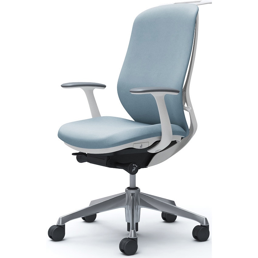 C648BW FXW9 シルフィー 固定肘 背クッション ハイ ホワイトボディ ハンガー有 ランバー無 アルミ脚 オカムラ(岡村製作所) デザインアーム セージ色   C648BW FXW9