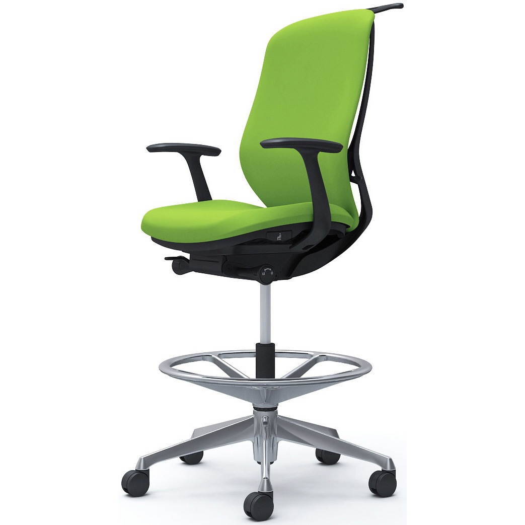 C648HR FSF5 シルフィー 固定肘 背クッション ハイ ハイチェア ブラックボディ ハンガー付 ランバー無 アルミ脚 1脚 オカムラ(岡村製作所) 【通販モノタロウ】