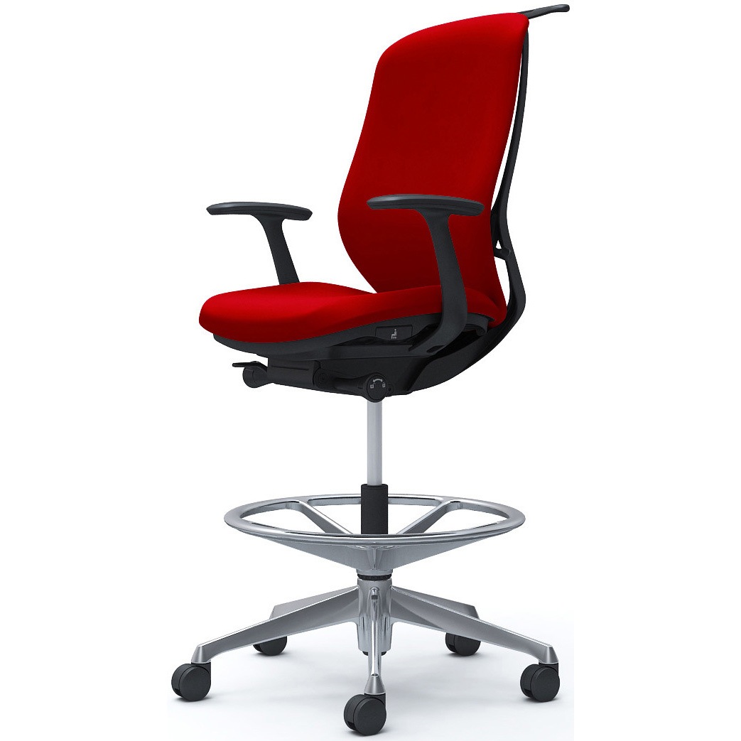 C648HR FSF9 シルフィー 固定肘 背クッション ハイ ハイチェア ブラックボディ ハンガー付 ランバー無 アルミ脚 1脚 オカムラ(岡村製作所) 【通販モノタロウ】