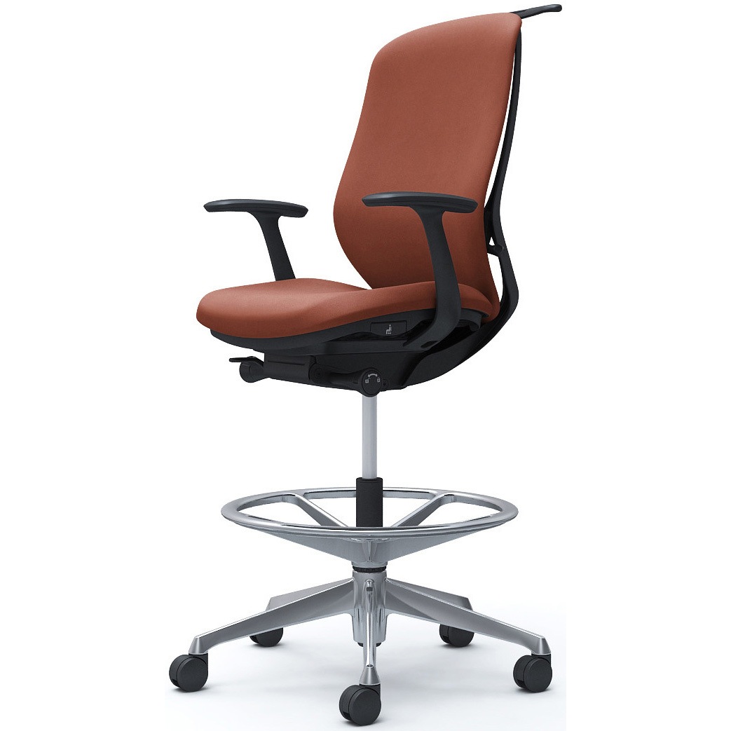 C648HR FXW6 シルフィー 固定肘 背クッション ハイ ハイチェア ブラックボディ ハンガー付 ランバー無 アルミ脚 1脚 オカムラ(岡村製作所) 【通販モノタロウ】 82,390円