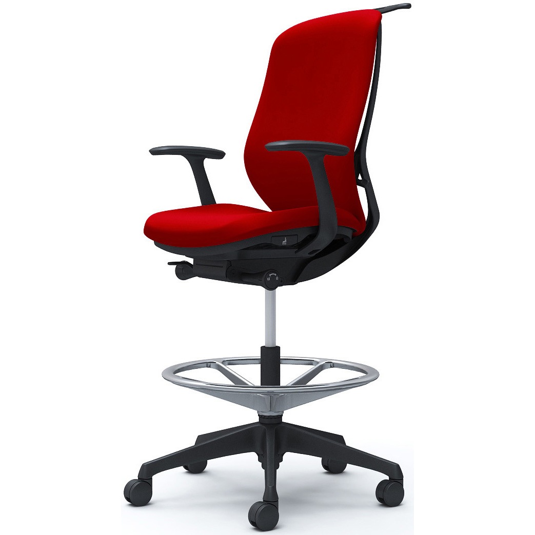 C648JR FSF9 シルフィー 固定肘 背クッション ハイ ハイチェア ブラックボディ ハンガー付 ランバー無 樹脂脚 1脚 オカムラ(岡村製作所) 【通販モノタロウ】