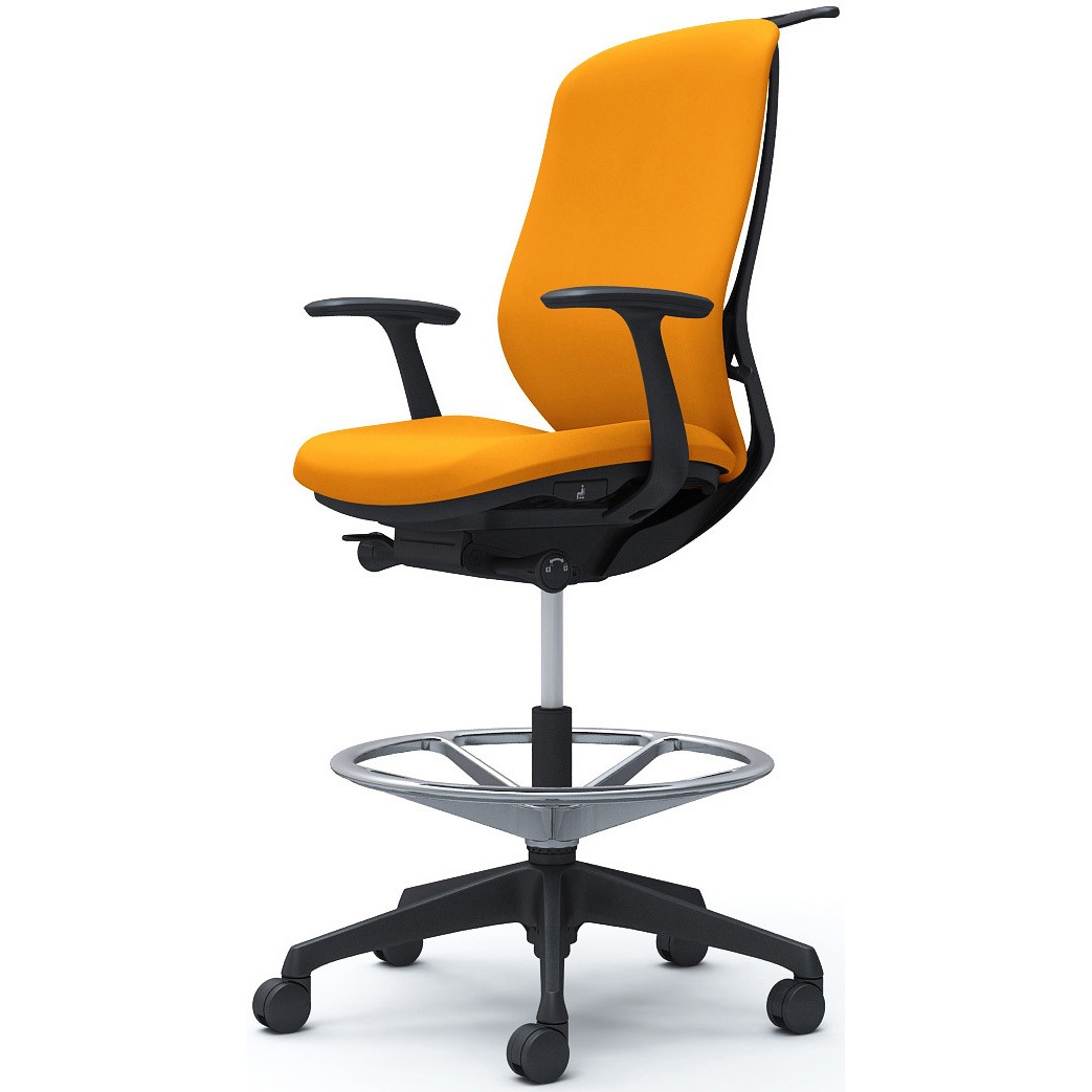 C648JR FSG8 シルフィー 固定肘 背クッション ハイ ハイチェア ブラックボディ ハンガー付 ランバー無 樹脂脚 1脚 オカムラ(岡村製作所) 【通販モノタロウ】