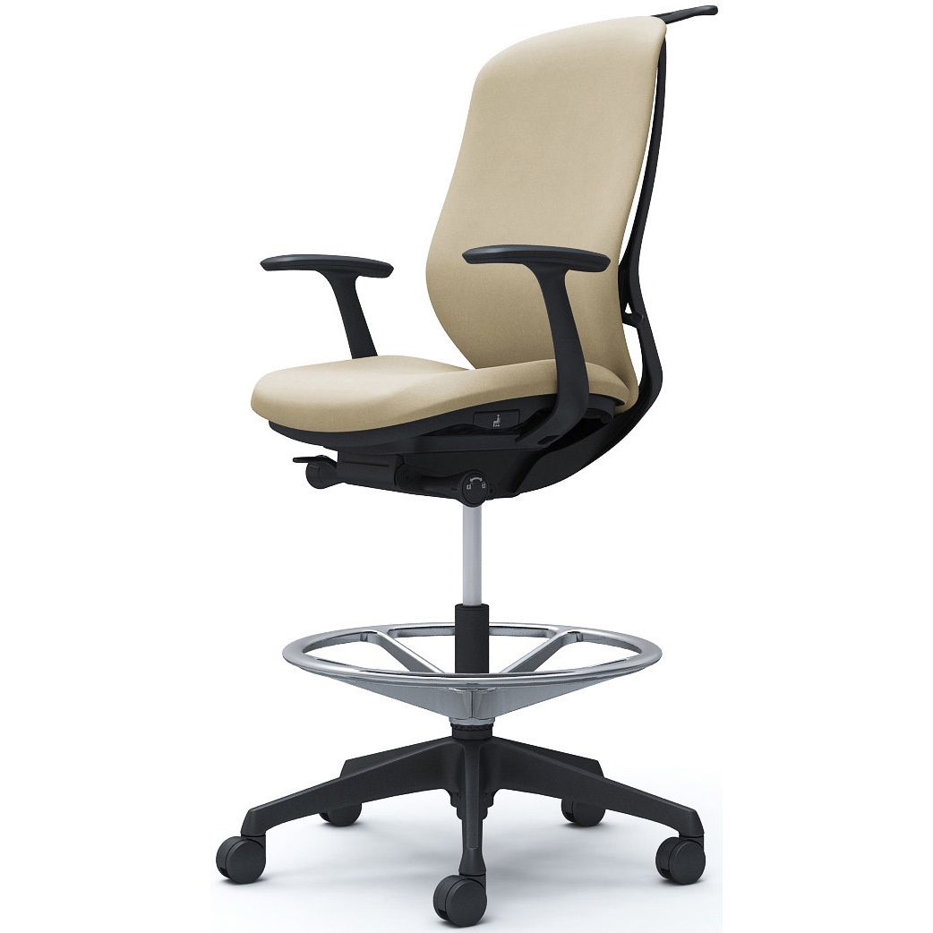 C648JR FXW2 シルフィー 固定肘 背クッション ハイ ハイチェア ブラックボディ ハンガー付 ランバー無 樹脂脚 1脚 オカムラ(岡村製作所) 【通販モノタロウ】