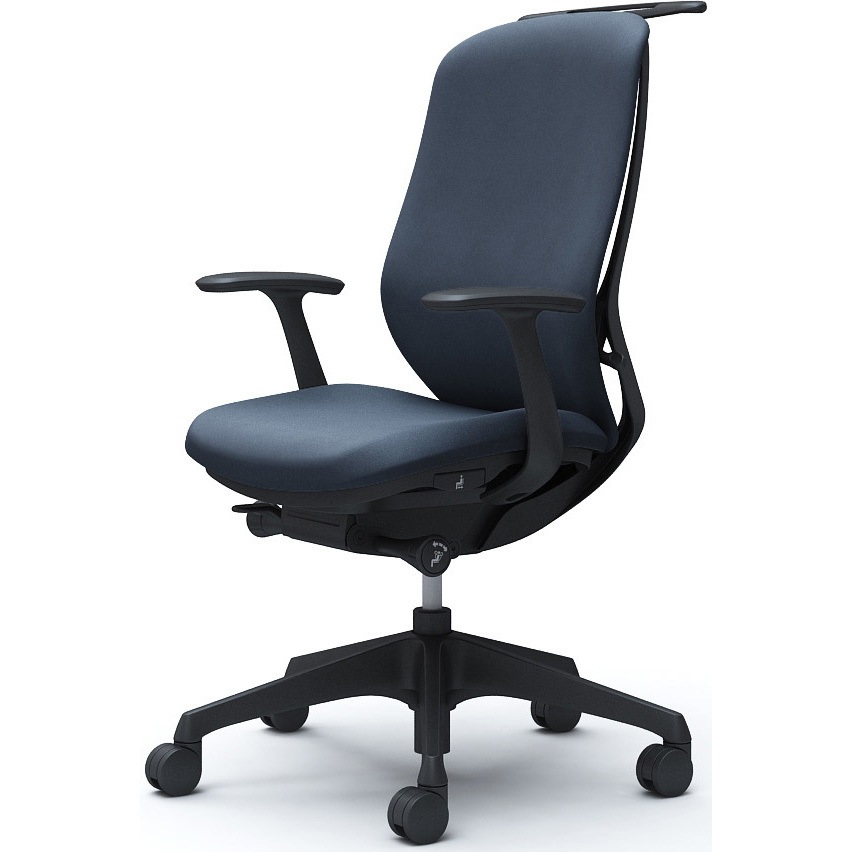 C648XR FXW4 シルフィー 固定肘 背クッション ハイ ブラックボディ ハンガー有 ランバー無 樹脂脚 オカムラ(岡村製作所) デザインアーム インディゴ色   C648XR FXW4