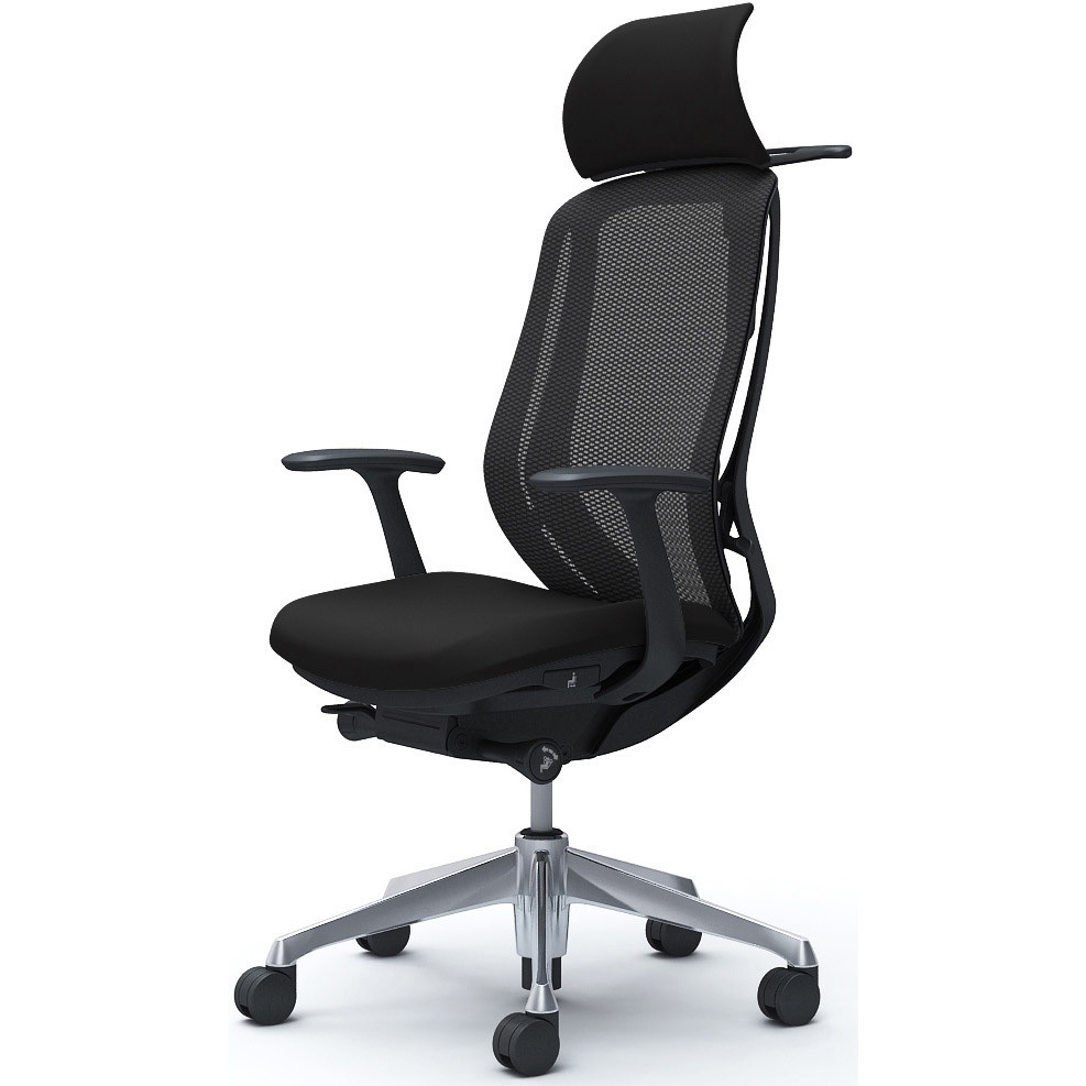 C64BBR FMP1 シルフィー固定肘 背メッシュEXハイ ブラックボディ ハンガー有 ランバー無 アルミ脚 1脚 オカムラ(岡村製作所) 【通販モノタロウ】