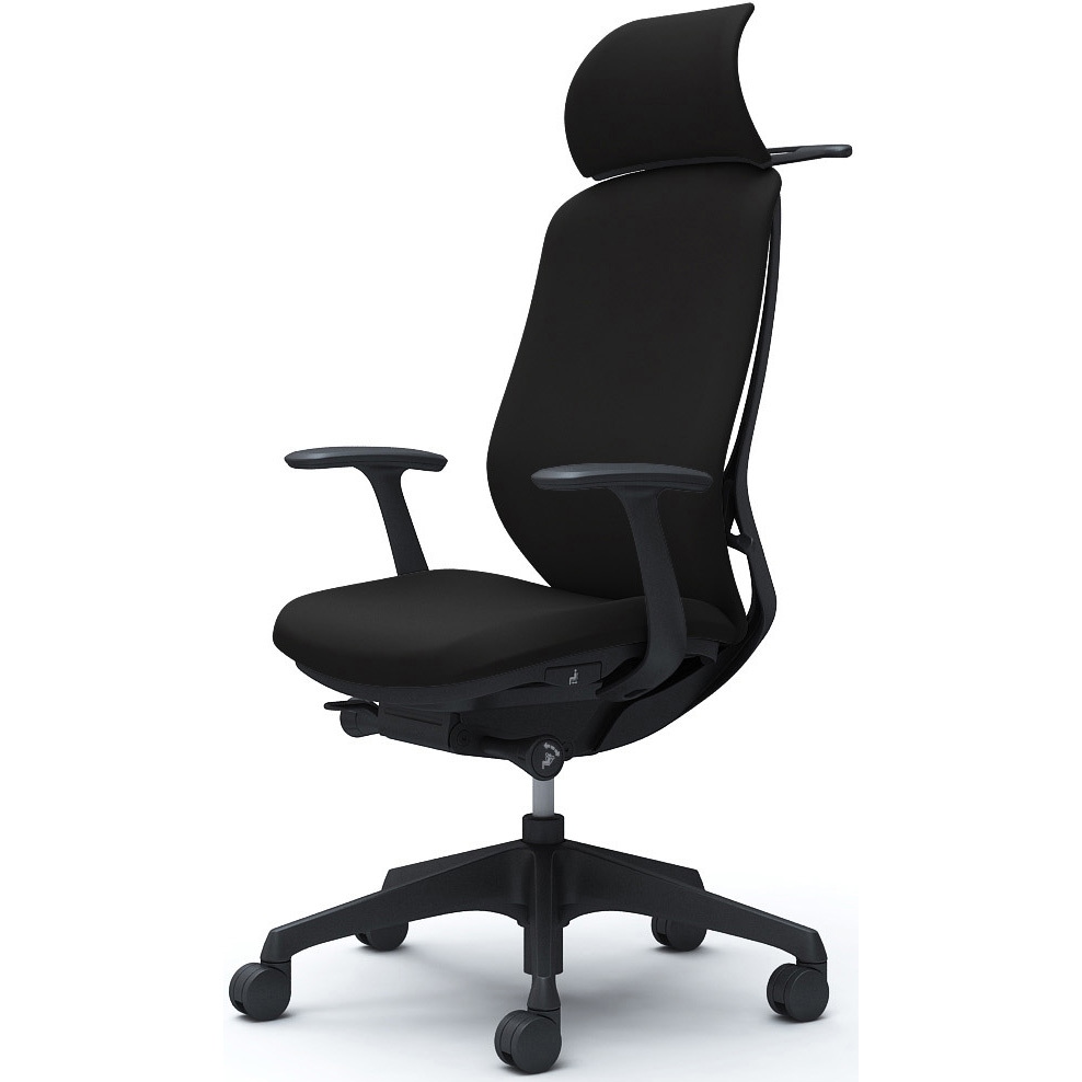 C64DXR FSF1 シルフィー固定肘 背クッションEXハイ ブラックボディ ハンガー有 ランバー無 樹脂脚 1脚 オカムラ(岡村製作所) 【通販モノタロウ】