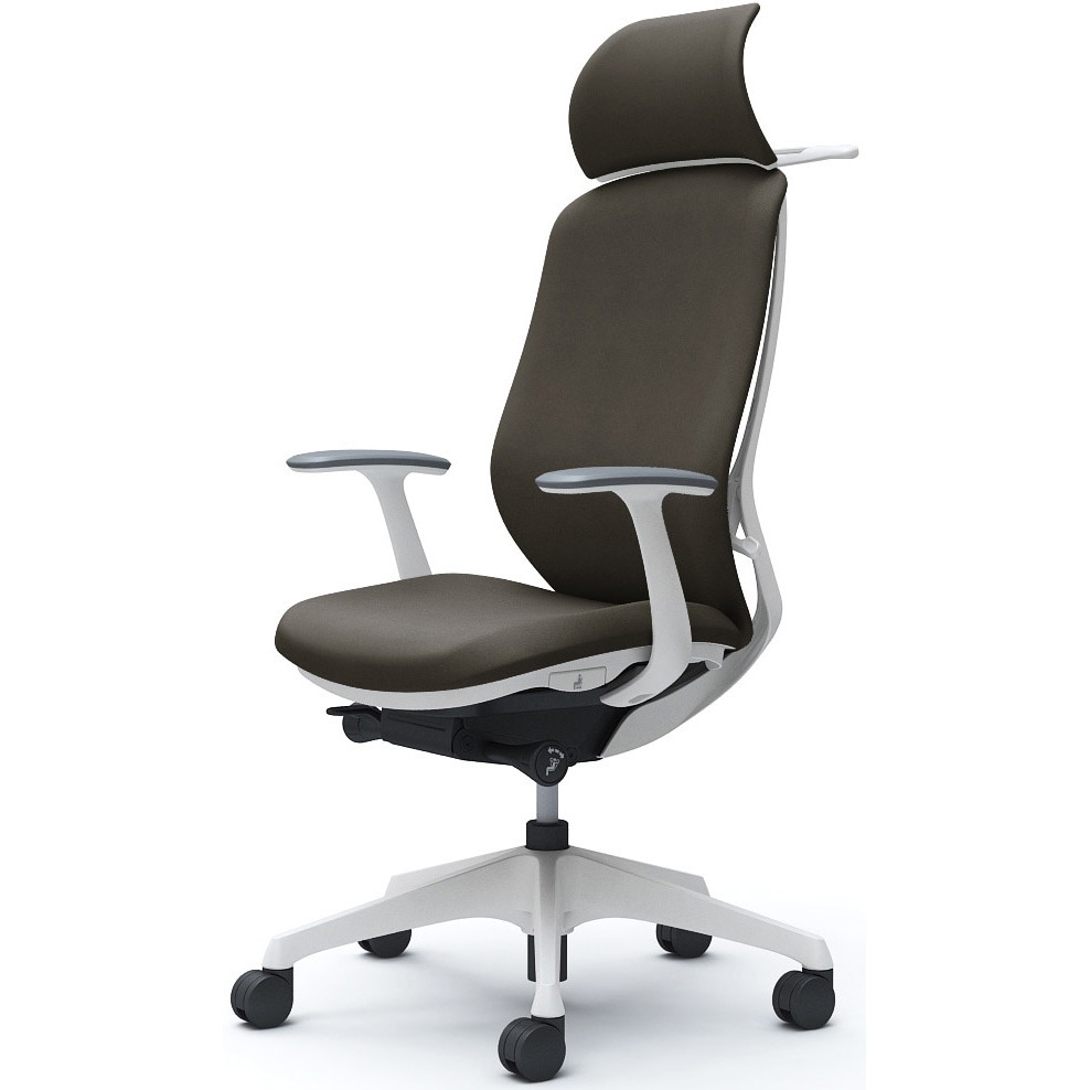 C64DXW FXW3 シルフィー固定肘 背クッションEXハイ ホワイトボディ ハンガー有 ランバー無 樹脂脚 オカムラ(岡村製作所) ダークブラウン色   C64DXW FXW3 76,890円