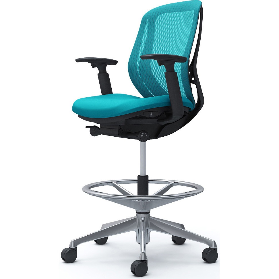 C681HR FMR6 シルフィー 可動肘 背メッシュ ロー ハイチェア ブラックボディ ハンガー無 ランバー無 アルミ脚 1脚 オカムラ(岡村製作所) 【通販モノタロウ】