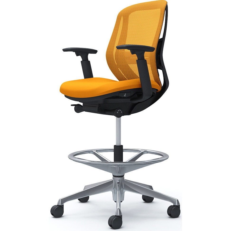 C681HS FMR8 シルフィー 可動肘 背メッシュ ロー ハイチェア ブラックボディ ハンガー無 ランバー付 アルミ脚 1脚 オカムラ(岡村製作所) 【通販モノタロウ】 82,390円