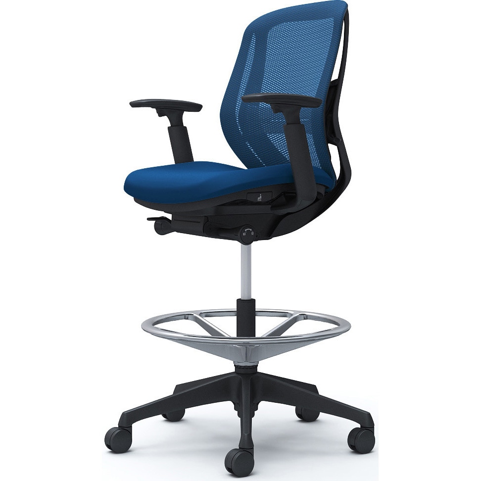 C681JS FMP3 シルフィー 可動肘 背メッシュ ロー ハイチェア ブラックボディ ハンガー無 ランバー付 樹脂脚 1脚 オカムラ(岡村製作所) 【通販モノタロウ】