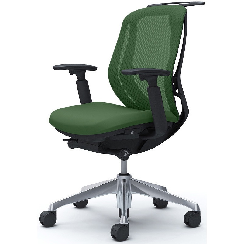 C682BR FMR5 シルフィー 可動肘 背メッシュ ロー ブラックボディ ハンガー有 ランバー無 アルミ脚 オカムラ(岡村製作所) アジャストアーム ダークグリーン色   C682BR FMR5 71,390円