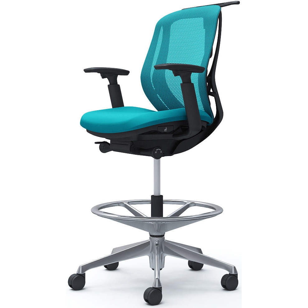 C682HR FMR6 シルフィー 可動肘 背メッシュ ロー ハイチェア ブラックボディ ハンガー付 ランバー無 アルミ脚 1脚 オカムラ(岡村製作所) 【通販モノタロウ】