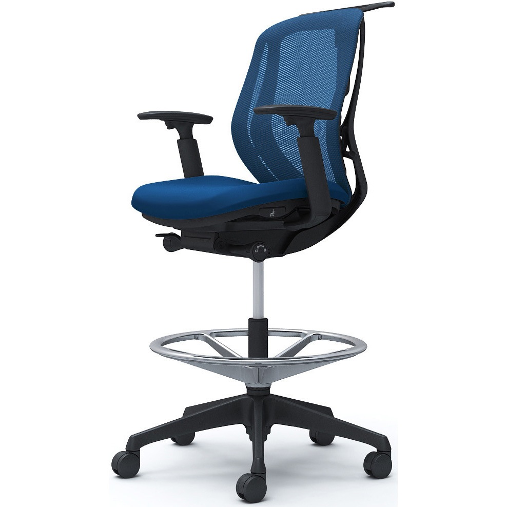 C682JR FMP3 シルフィー 可動肘 背メッシュ ロー ハイチェア ブラックボディ ハンガー付 ランバー無 樹脂脚 1脚 オカムラ(岡村製作所) 【通販モノタロウ】