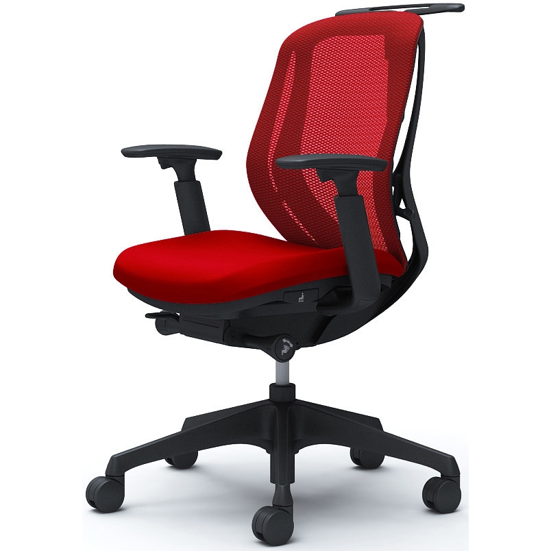 C682XR FMP9 シルフィー 可動肘 背メッシュ ロー ブラックボディ ハンガー有 ランバー無 樹脂脚 オカムラ(岡村製作所) アジャストアーム レッド色   C682XR FMP9 65,890円