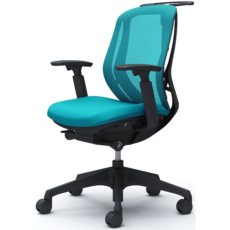 C682XR FMR6 シルフィー 可動肘 背メッシュ ロー ブラックボディ ハンガー有 ランバー無 樹脂脚 オカムラ(岡村製作所) アジャストアーム ブルーグリーン色   C682XR FMR6 65,890円