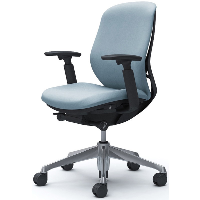 C683BR FXW9 シルフィー 可動肘 背クッション ロー ブラックボディ ハンガー無 ランバー無 アルミ脚 オカムラ(岡村製作所) アジャストアーム セージ色   C683BR FXW9