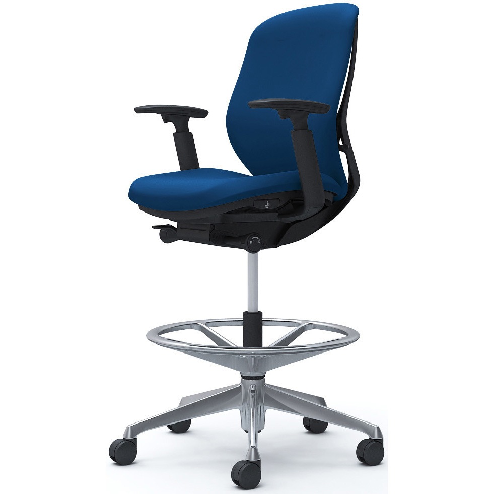 C683HR FSF3 シルフィー 可動肘 背クッション ロー ハイチェア ブラックボディ ハンガー無 ランバー無 アルミ脚 1脚 オカムラ(岡村製作所) 【通販モノタロウ】