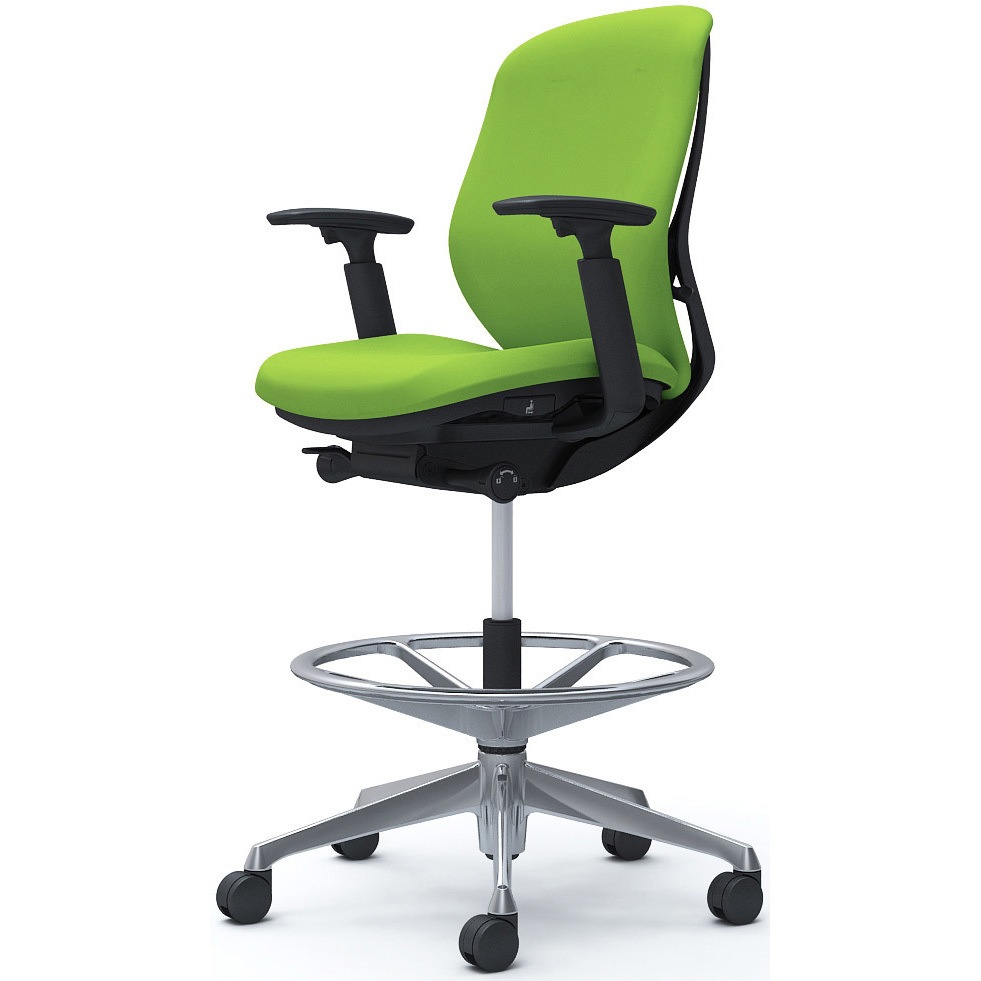 C683HR FSF5 シルフィー 可動肘 背クッション ロー ハイチェア ブラックボディ ハンガー無 ランバー無 アルミ脚 1脚 オカムラ(岡村製作所) 【通販モノタロウ】