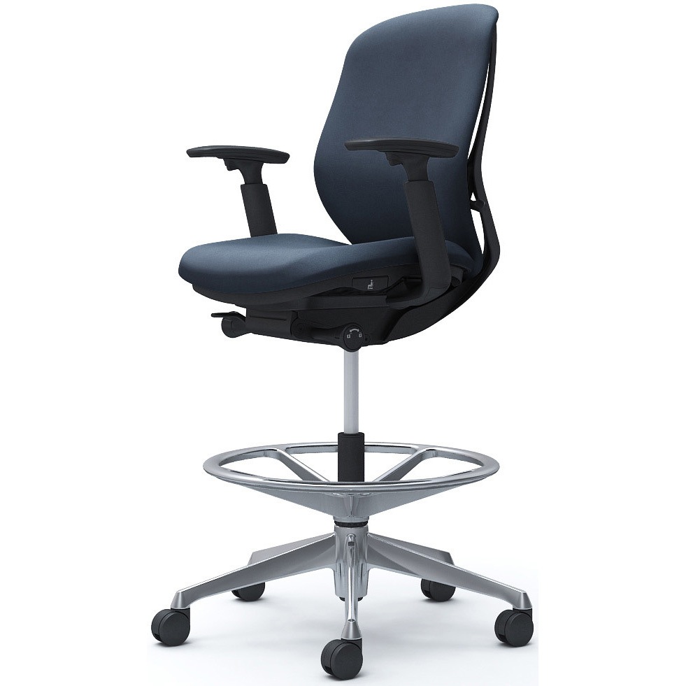 C683HR FXW4 シルフィー 可動肘 背クッション ロー ハイチェア ブラックボディ ハンガー無 ランバー無 アルミ脚 1脚 オカムラ(岡村製作所) 【通販モノタロウ】 76,890円