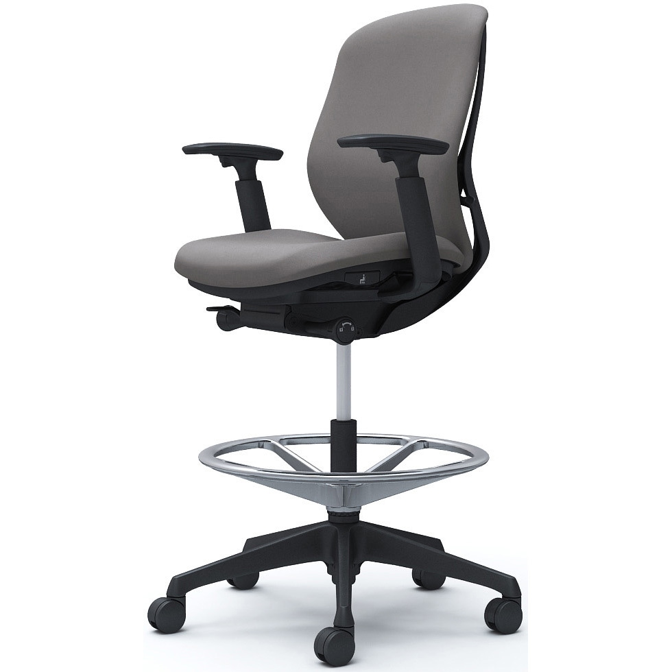 C683JR FXW1 シルフィー 可動肘 背クッション ロー ハイチェア ブラックボディ ハンガー無 ランバー無 樹脂脚 1脚 オカムラ(岡村製作所) 【通販モノタロウ】