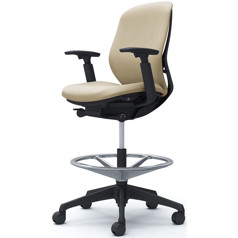 C683JR FXW2 シルフィー 可動肘 背クッション ロー ハイチェア ブラックボディ ハンガー無 ランバー無 樹脂脚 1脚 オカムラ(岡村製作所) 【通販モノタロウ】