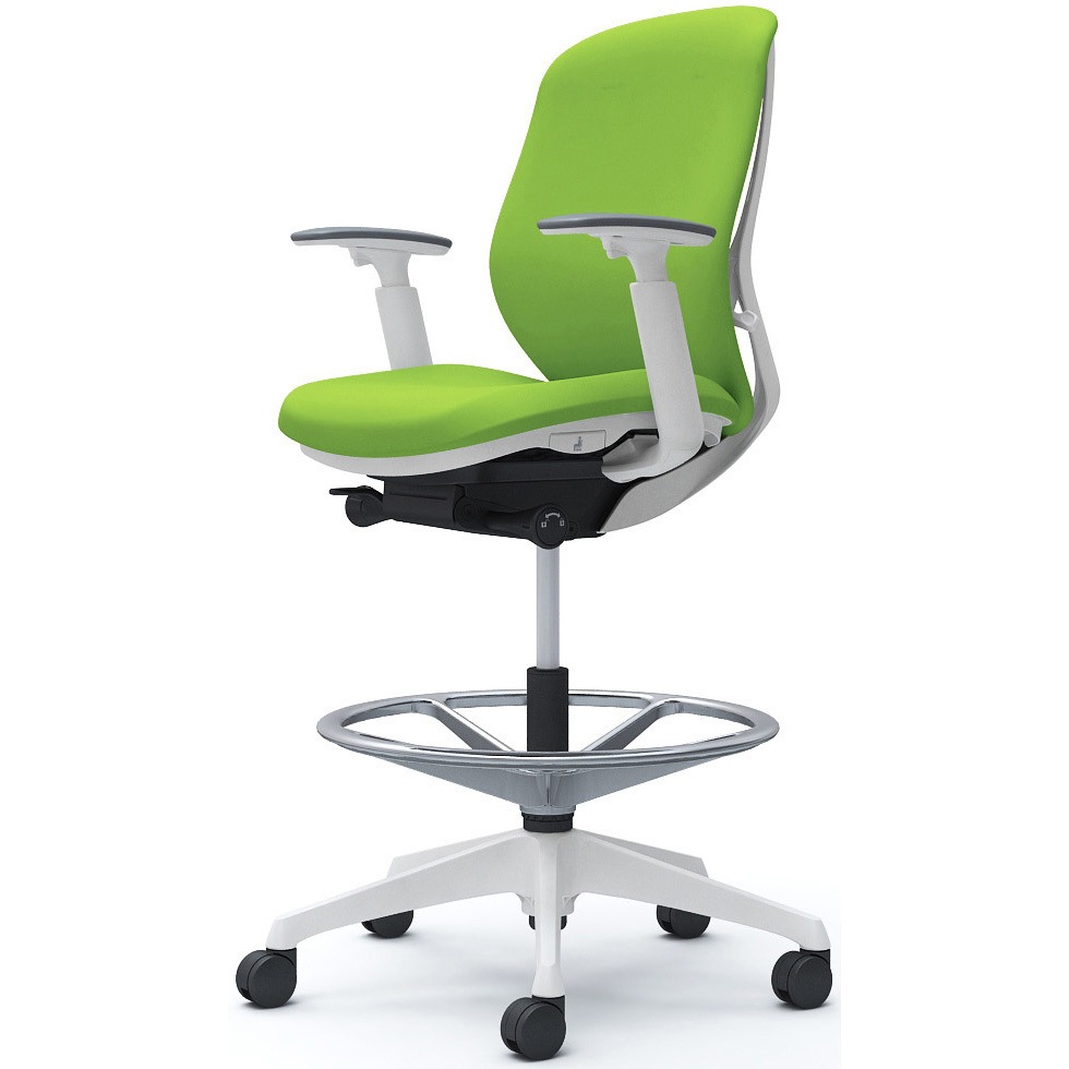 C683JW FSF5 シルフィー 可動肘 背クッション ロー ハイチェア ホワイトボディ ハンガー無 ランバー無 樹脂脚 1脚 オカムラ(岡村製作所) 【通販モノタロウ】