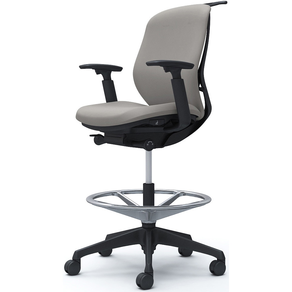 C684JR FSG3 シルフィー 可動肘 背クッション ロー ハイチェア ブラックボディ ハンガー付 ランバー無 樹脂脚 1脚 オカムラ(岡村製作所) 【通販モノタロウ】