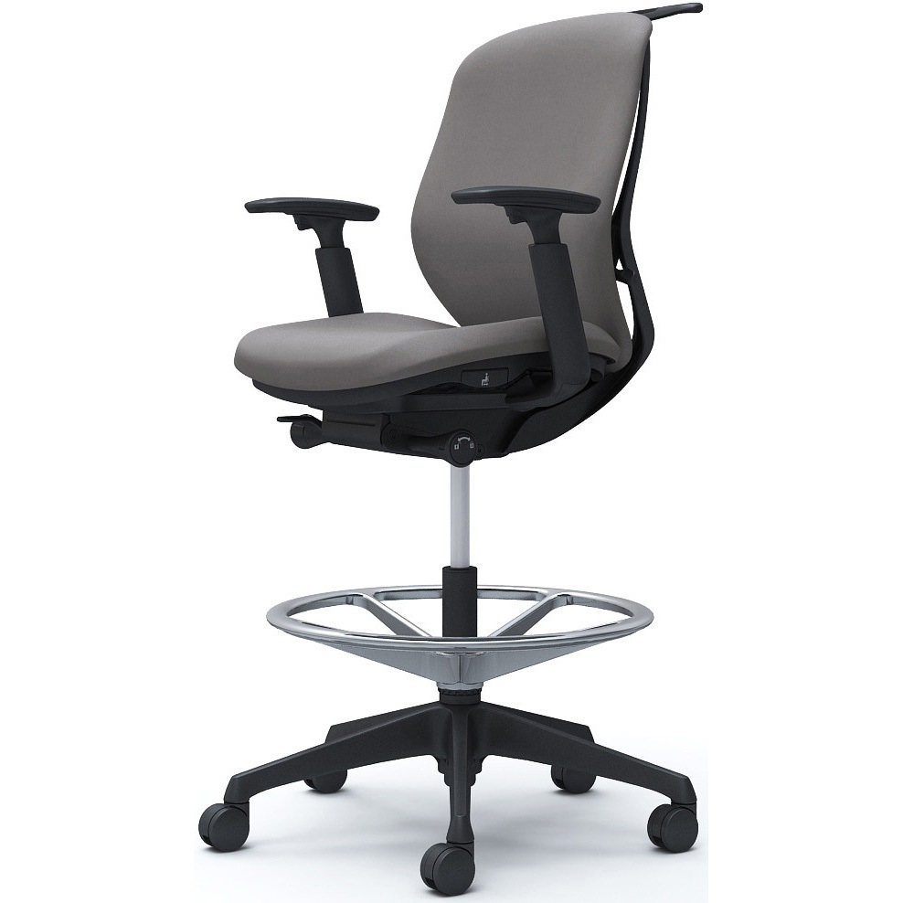 C684JR FXW1 シルフィー 可動肘 背クッション ロー ハイチェア ブラックボディ ハンガー付 ランバー無 樹脂脚 1脚 オカムラ(岡村製作所) 【通販モノタロウ】