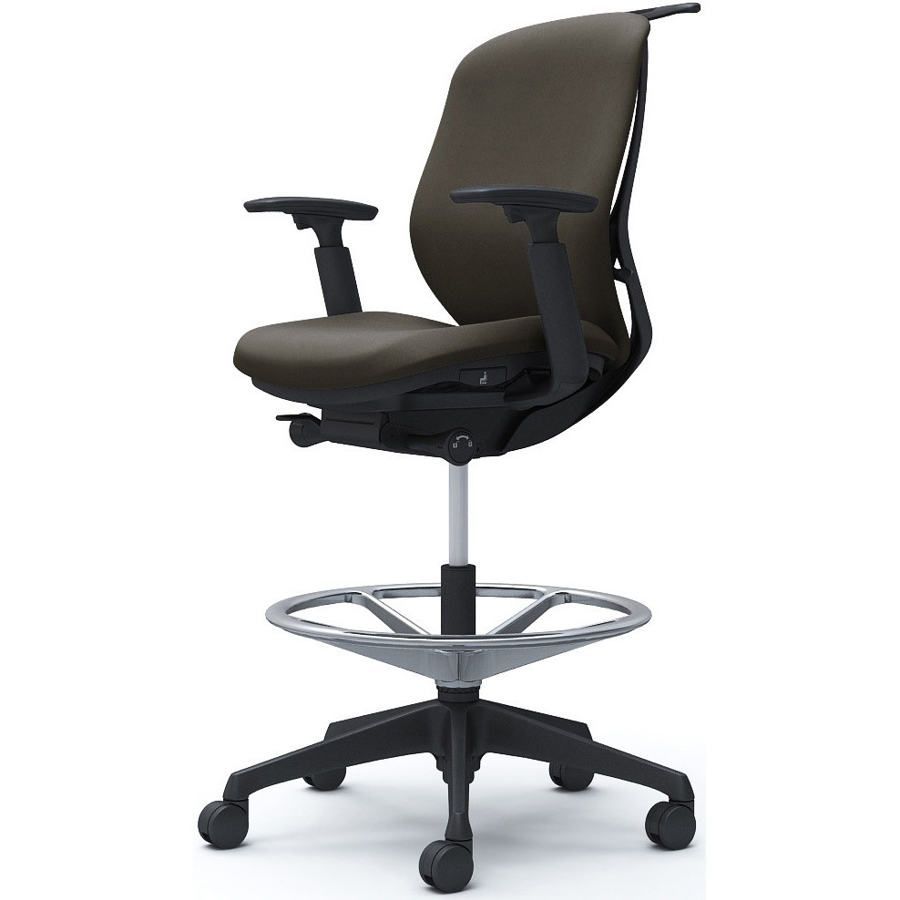 C684JR FXW3 シルフィー 可動肘 背クッション ロー ハイチェア ブラックボディ ハンガー付 ランバー無 樹脂脚 1脚 オカムラ(岡村製作所) 【通販モノタロウ】