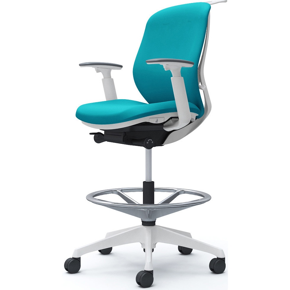 C684JW FSG6 シルフィー 可動肘 背クッション ロー ハイチェア ホワイトボディ ハンガー付 ランバー無 樹脂脚 1脚 オカムラ(岡村製作所) 【通販モノタロウ】 76,890円