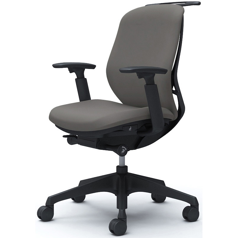 C684XR FSG2 シルフィー 可動肘 背クッション ロー ブラックボディ ハンガー有 ランバー無 樹脂脚 オカムラ(岡村製作所) アジャストアーム ミディアムグレー色   C684XR FSG2