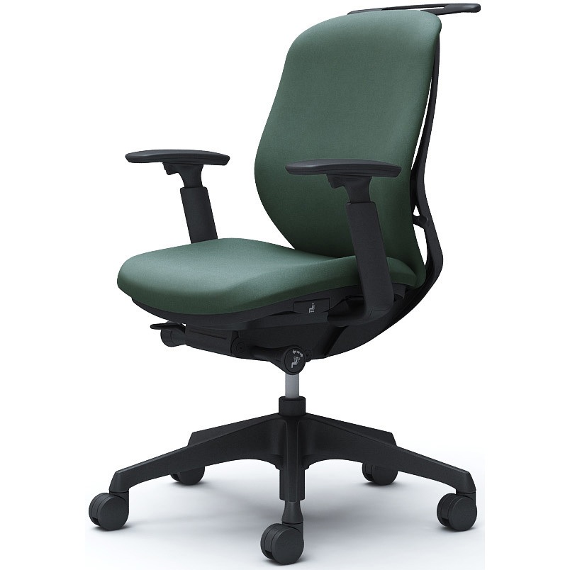 C684XR FXW5 シルフィー 可動肘 背クッション ロー ブラックボディ ハンガー有 ランバー無 樹脂脚 オカムラ(岡村製作所) アジャストアーム ダークグリーン色   C684XR FXW5 65,890円