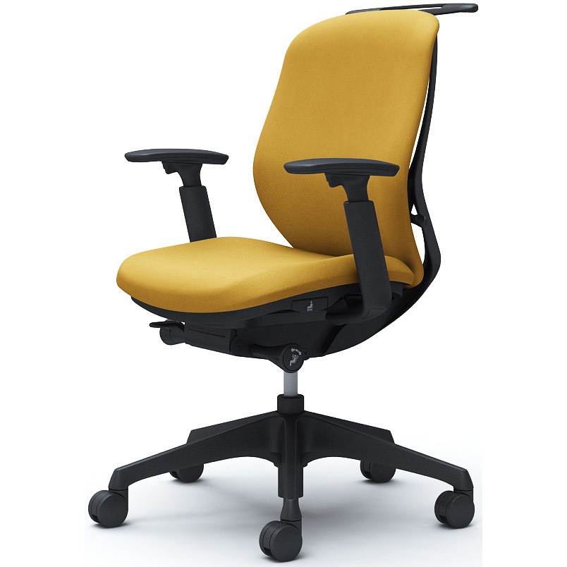 C684XR FXW7 シルフィー 可動肘 背クッション ロー ブラックボディ ハンガー有 ランバー無 樹脂脚 オカムラ(岡村製作所) アジャストアーム イエロー色   C684XR FXW7 65,890円