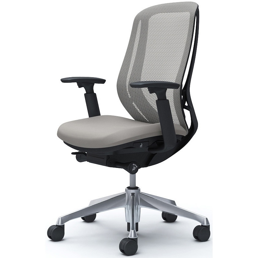 C685BR FMR3 シルフィー 可動肘 背メッシュ ハイ ブラックボディ ハンガー無 ランバー無 アルミ脚 オカムラ(岡村製作所) アジャストアーム ライトグレー色   C685BR FMR3 65,890円