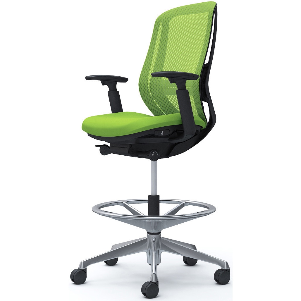 C685HS FMP5 シルフィー 可動肘 背メッシュ ハイ ハイチェア ブラックボディ ハンガー無 ランバー付 アルミ脚 1脚 オカムラ(岡村製作所) 【通販モノタロウ】