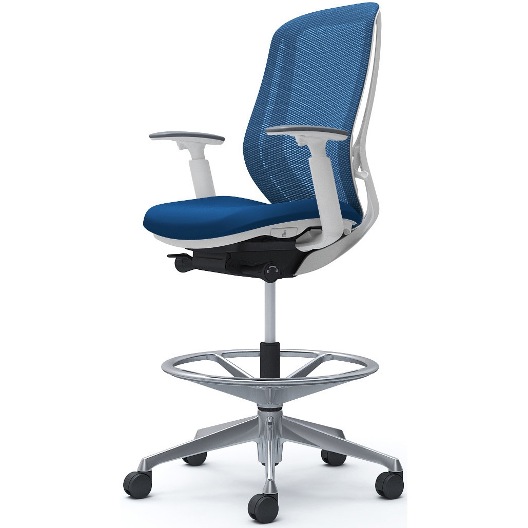 C685HW FMP3 シルフィー 可動肘 背メッシュ ハイ ハイチェア ホワイトボディ ハンガー無 ランバー無 アルミ脚 1脚 オカムラ(岡村製作所) 【通販モノタロウ】