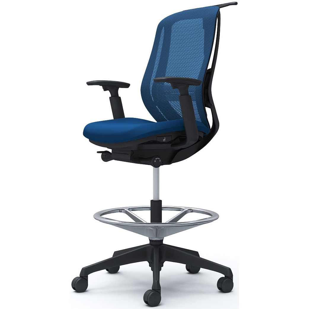 C686JS FMP3 シルフィー 可動肘 背メッシュ ハイ ハイチェア ブラックボディ ハンガー付 ランバー付 樹脂脚 1脚 オカムラ(岡村製作所) 【通販モノタロウ】