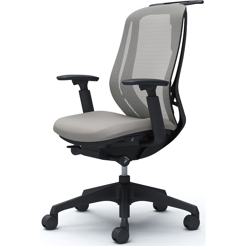 C686XR FMR3 シルフィー 可動肘 背メッシュ ハイ ブラックボディ ハンガー有 ランバー無 樹脂脚 オカムラ(岡村製作所) Φ60ナイロン双輪キャスター ライトグレー色   C686XR FMR3 71,390円