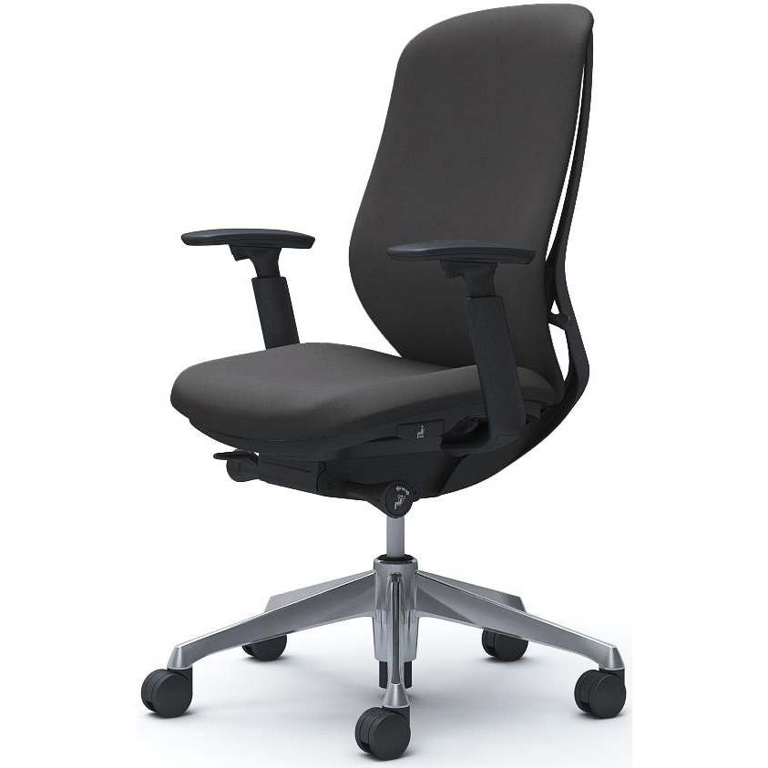 C687BR FXW0 シルフィー 可動肘 背クッション ハイ ブラックボディ ハンガー無 ランバー無 アルミ脚 オカムラ(岡村製作所) アジャストアーム ダークグレー色   C687BR FXW0