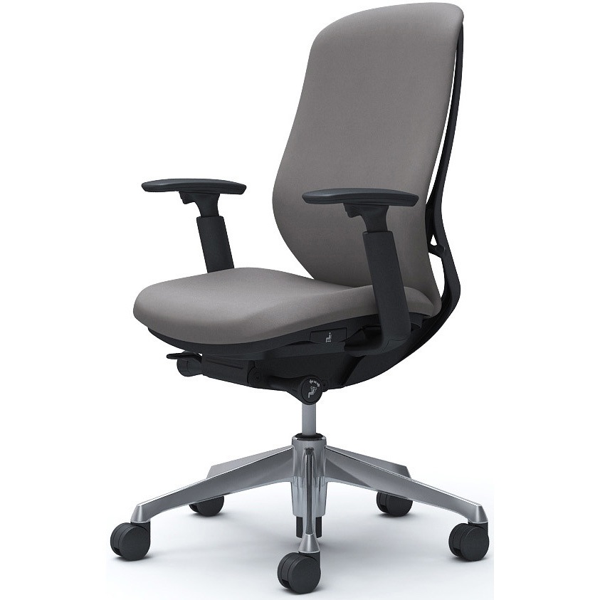 C687BR FXW1 シルフィー 可動肘 背クッション ハイ ブラックボディ ハンガー無 ランバー無 アルミ脚 オカムラ(岡村製作所) アジャストアーム グレー色 C687BR FXW1