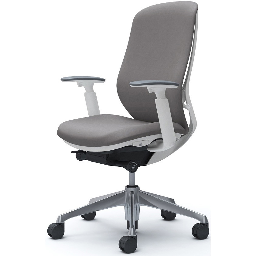 C687BW FXW1 シルフィー 可動肘 背クッション ハイ ホワイトボディ ハンガー無 ランバー無 アルミ脚 オカムラ(岡村製作所) アジャストアーム グレー色   C687BW FXW1