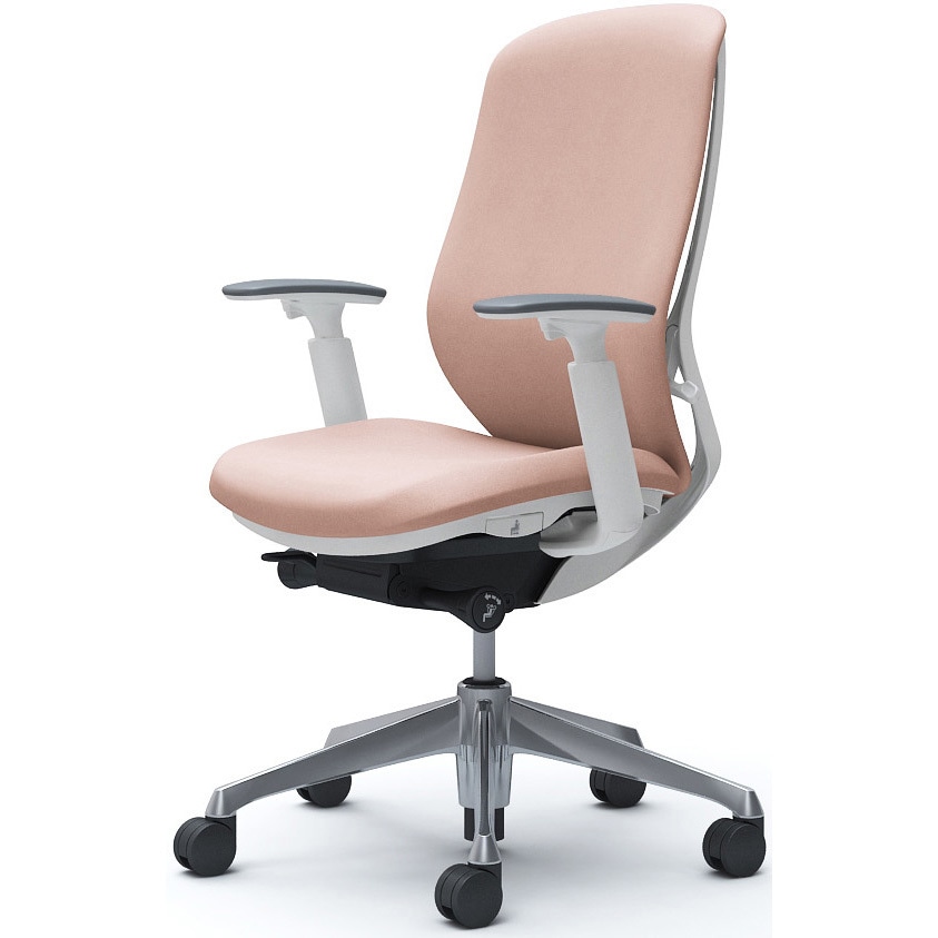 C687BW FXW8 シルフィー 可動肘 背クッション ハイ ホワイトボディ ハンガー無 ランバー無 アルミ脚 オカムラ(岡村製作所) アジャストアーム ペールピンク色   C687BW FXW8 65,890円