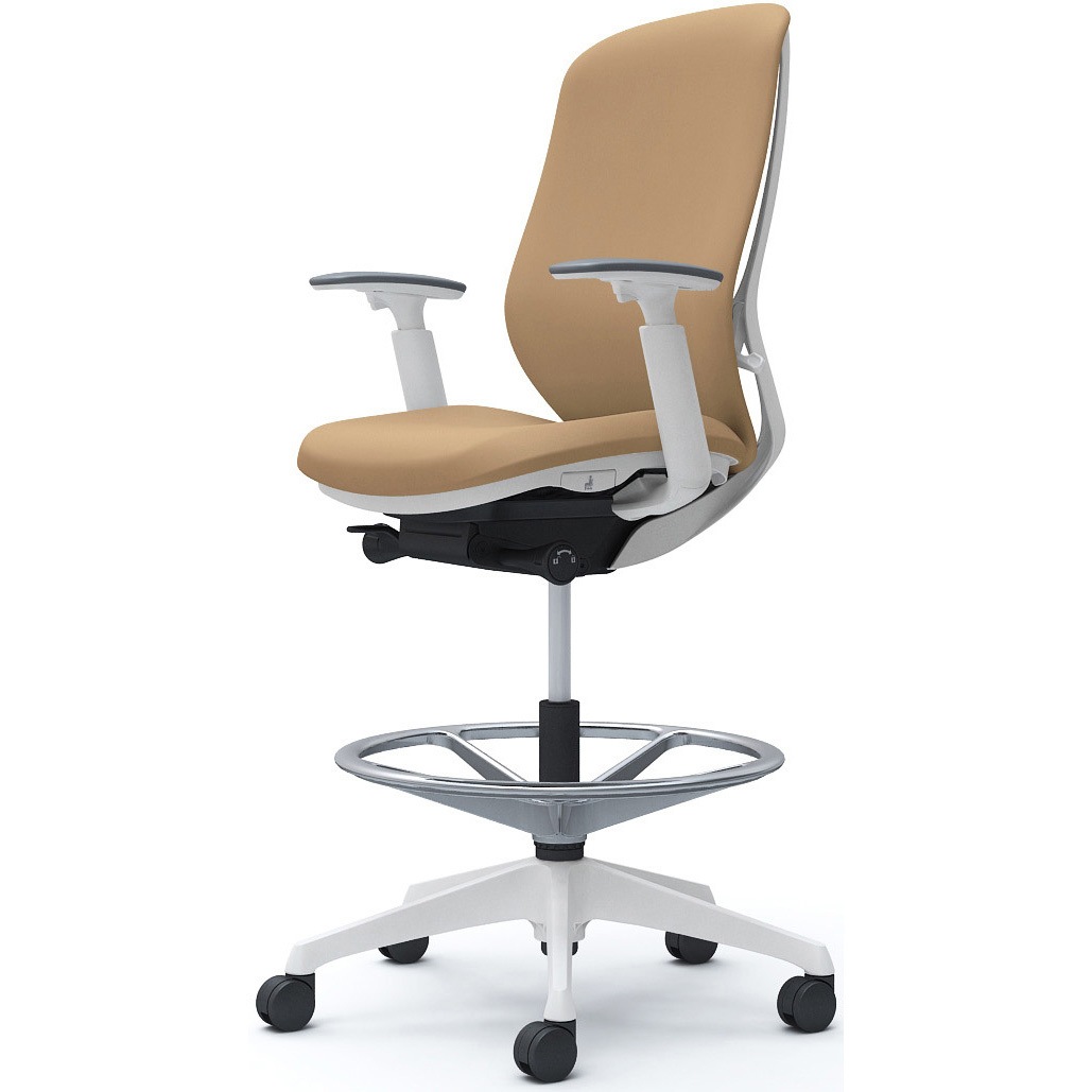 C687JW FSF7 シルフィー 可動肘 背クッション ハイ ハイチェア ホワイトボディ ハンガー無 ランバー無 樹脂脚 1脚 オカムラ(岡村製作所) 【通販モノタロウ】