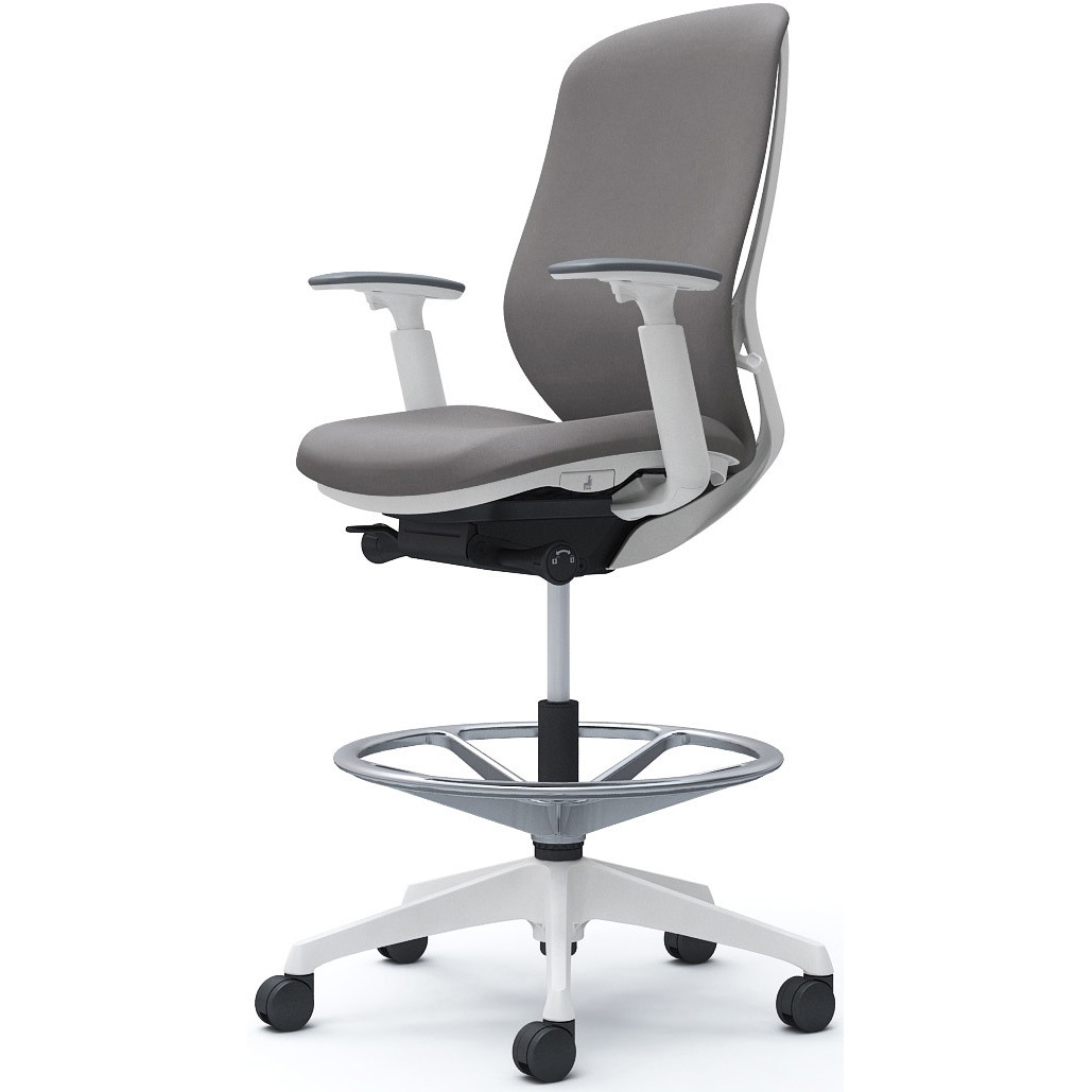 C687JW FXW1 シルフィー 可動肘 背クッション ハイ ハイチェア ホワイトボディ ハンガー無 ランバー無 樹脂脚 1脚 オカムラ(岡村製作所) 【通販モノタロウ】 76,890円