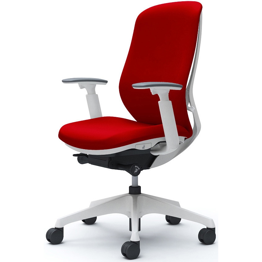 C687XW FSF9 シルフィー 可動肘 背クッション ハイ ホワイトボディ ハンガー無 ランバー無 樹脂脚 オカムラ(岡村製作所) アジャストアーム レッド色   C687XW FSF9 59,388円