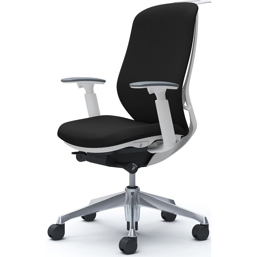 C688BW FSF1 シルフィー 可動肘 背クッション ハイ ホワイトボディ ハンガー有 ランバー無 アルミ脚 オカムラ(岡村製作所) アジャストアーム ブラック色   C688BW FSF1