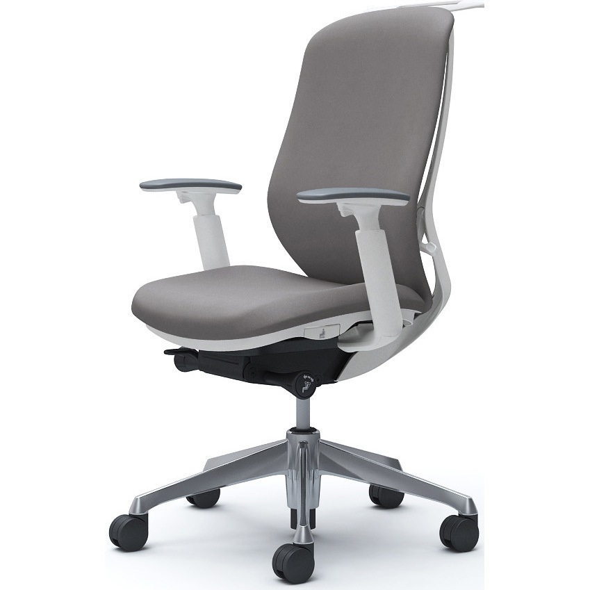 C688BW FXW1 シルフィー 可動肘 背クッション ハイ ホワイトボディ ハンガー有 ランバー無 アルミ脚 オカムラ(岡村製作所) アジャストアーム グレー色   C688BW FXW1