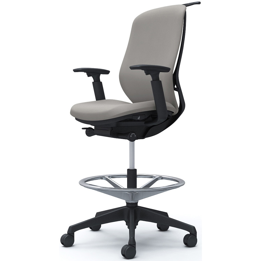 C688JR FSG3 シルフィー 可動肘 背クッション ハイ ハイチェア ブラックボディ ハンガー付 ランバー無 樹脂脚 1脚 オカムラ(岡村製作所) 【通販モノタロウ】