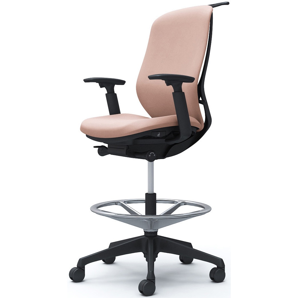 C688JR FXW8 シルフィー 可動肘 背クッション ハイ ハイチェア ブラックボディ ハンガー付 ランバー無 樹脂脚 1脚 オカムラ(岡村製作所) 【通販モノタロウ】